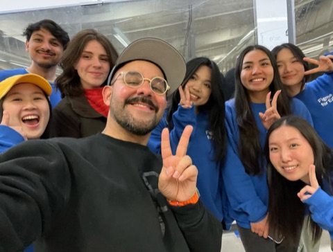 A group selfie at a design community event